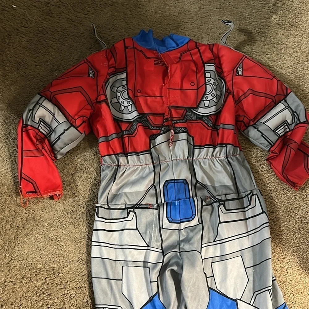 Toddlers Muscle Optimus Prime Transformer Halloween Costumes Padded Jumpsuit